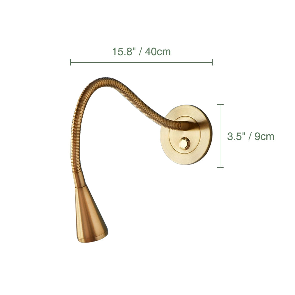 Adjustable Flexible Gooseneck Bedroom Lamp on Wall