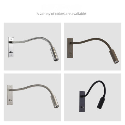 Flexible Metal Adjustable Gooseneck Wall Light for Bedroom