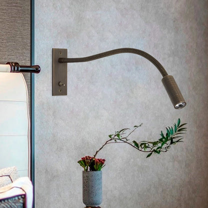 Flexible Metal Adjustable Gooseneck Wall Light for Bedroom