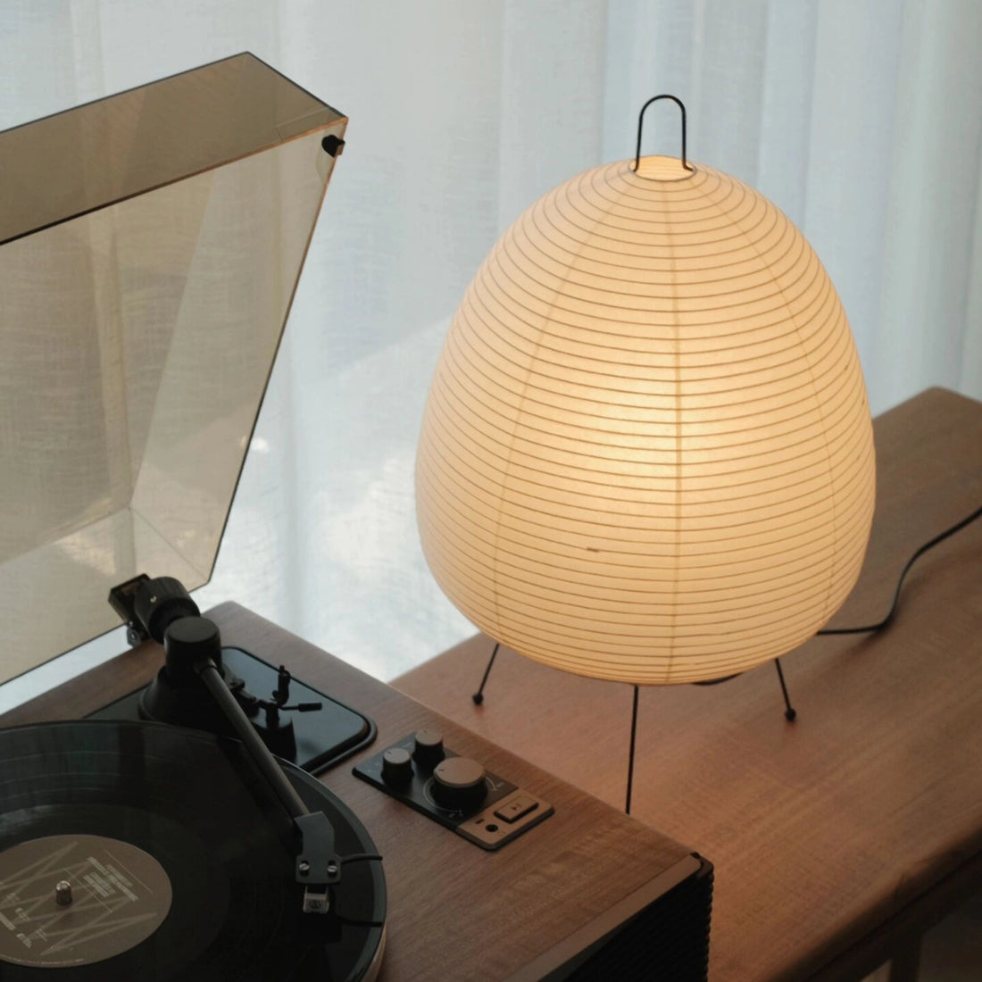 Simple Paper Table Lamp Classic Bedside Table Lantern