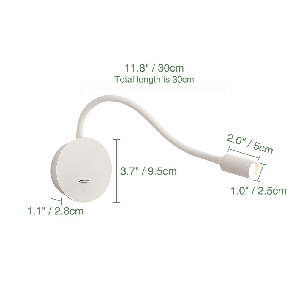 Battery Operated Flexible Gooseneck Wall Light Wireless Lamp