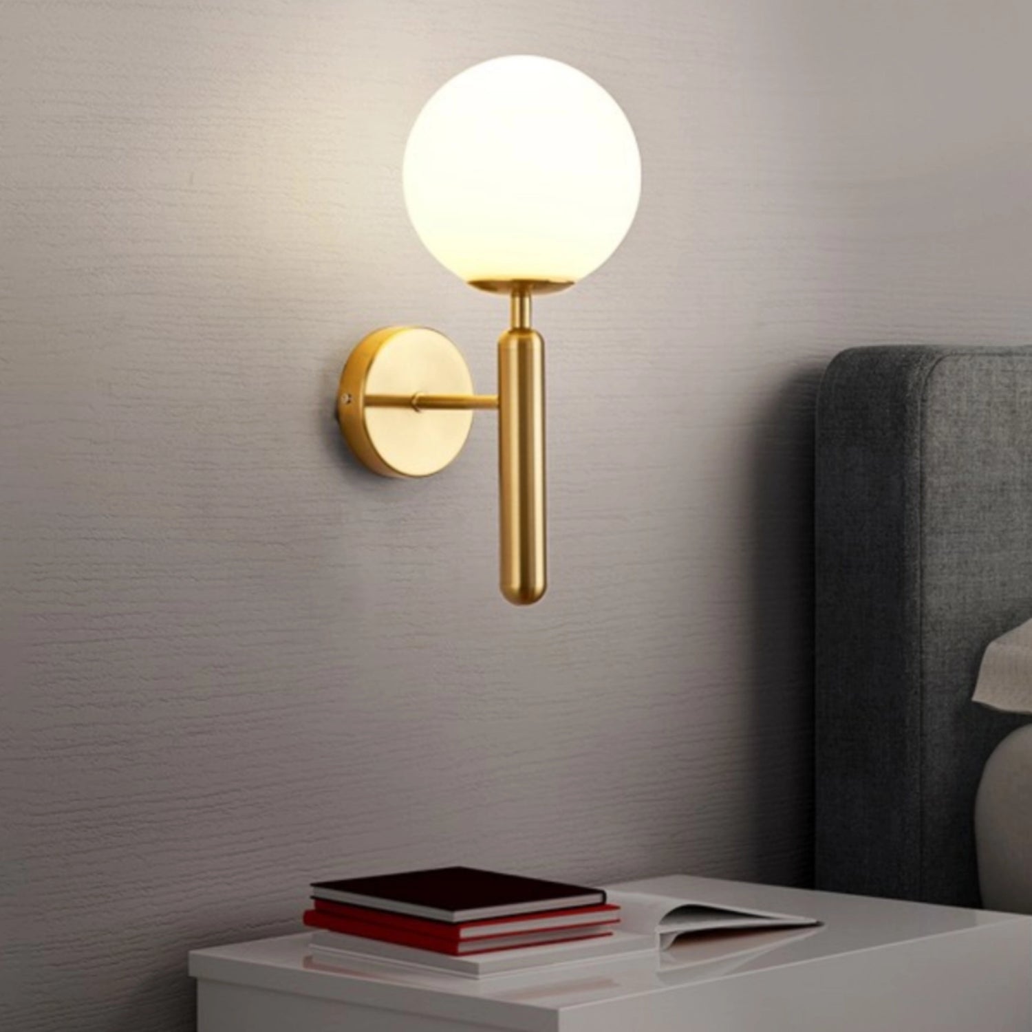 Gold Modern Globe Wall Sconce Brass Wall Light