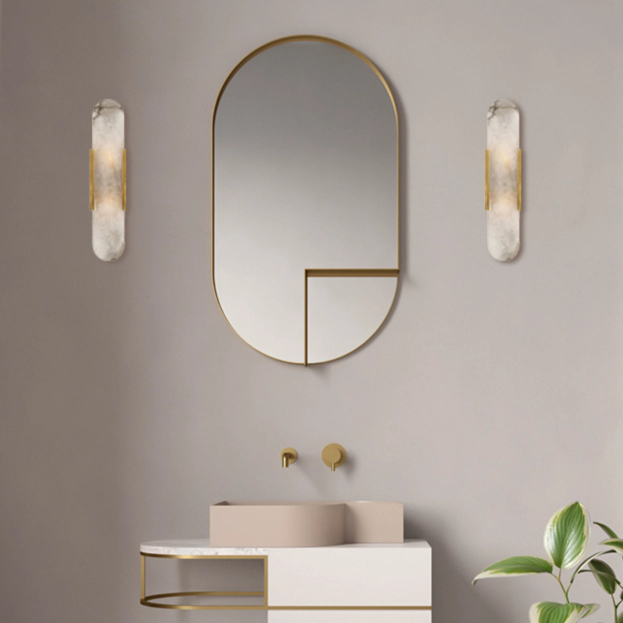 Marble Simple Wall Sconce LED Elongated Wall Light