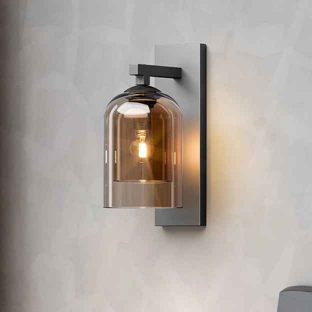 Modern 2-Layer Glass LED Wall Sconce for Bedroom