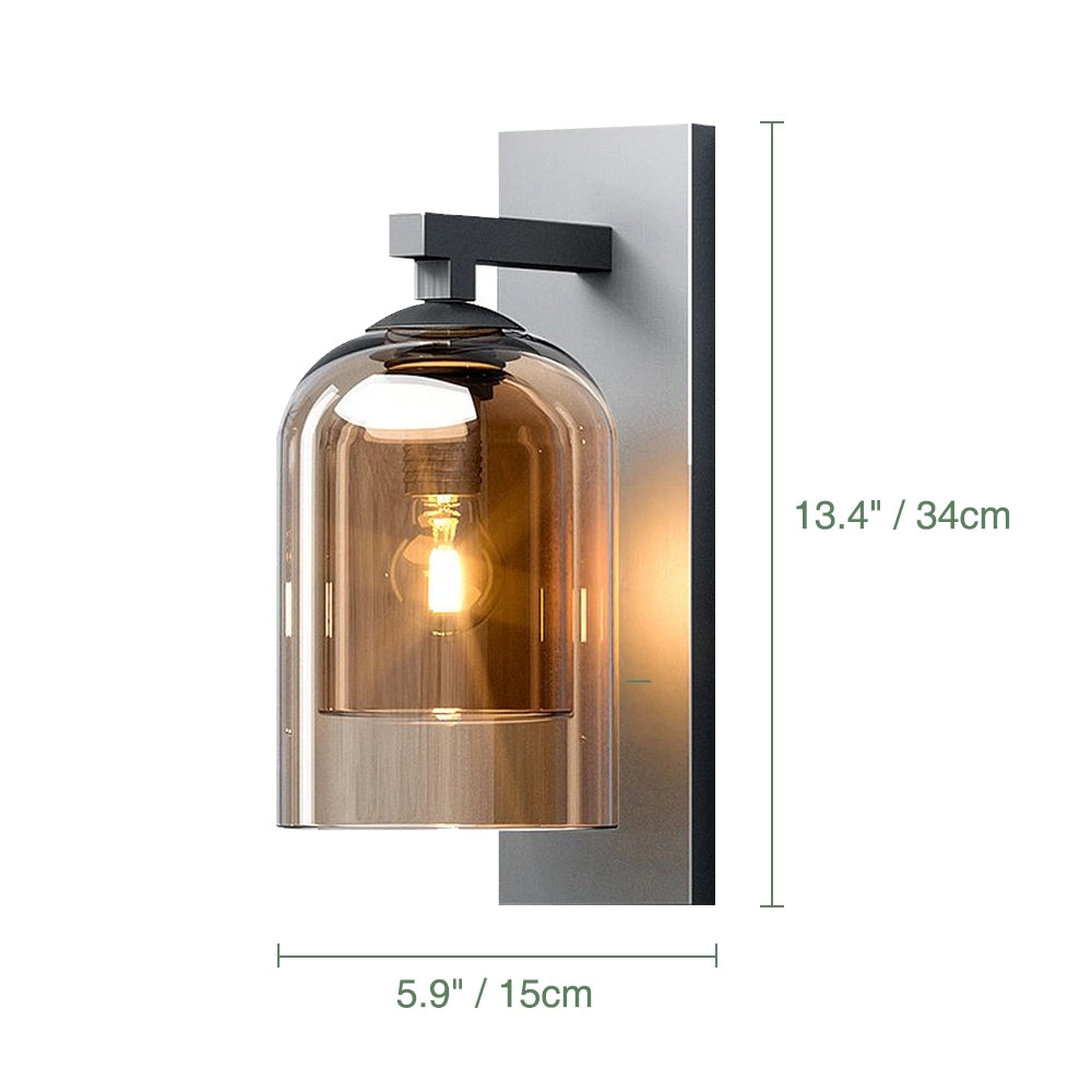 Modern 2-Layer Glass LED Wall Sconce for Bedroom