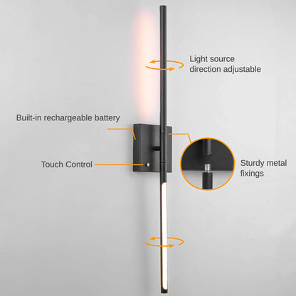 Narrow Battery Operated Wall Sconce Strip Wireless Sconce