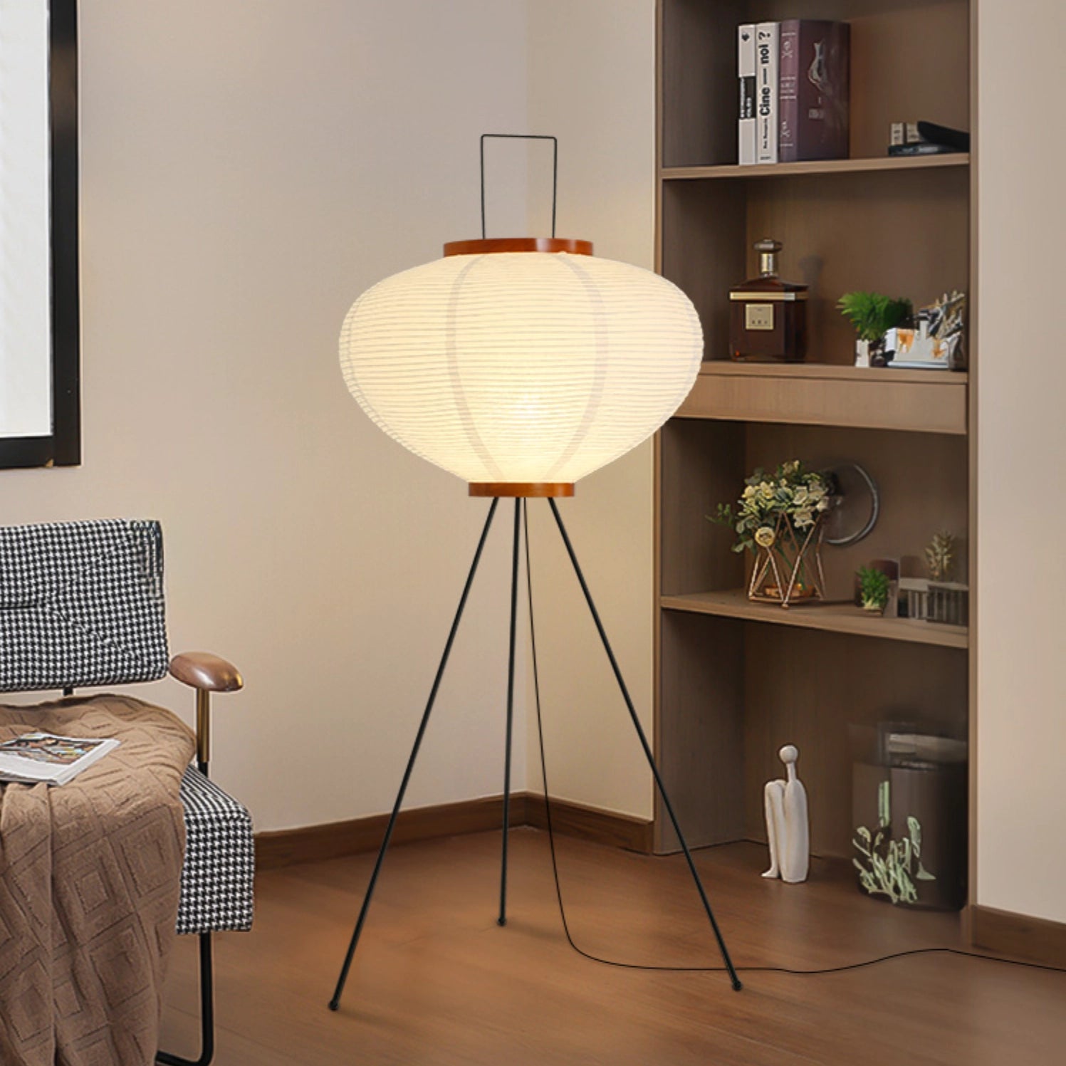 Unique Paper Floor Lamp White Classic Standing Lantern