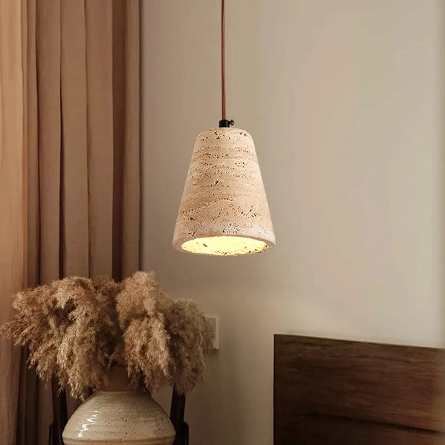 Rustic Travertine Pendant Light Island Hanging Lamp