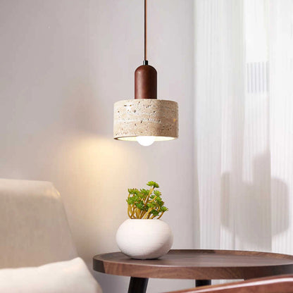 Rustic Travertine Pendant Light Island Hanging Lamp