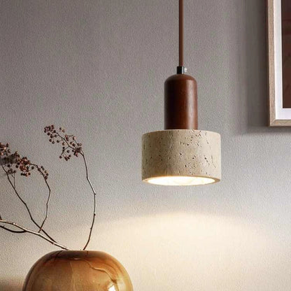 Rustic Travertine Pendant Light Island Hanging Lamp