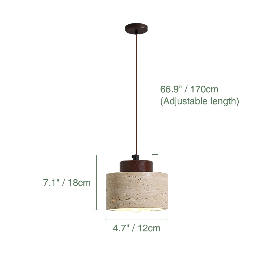 Rustic Travertine Pendant Light Island Hanging Lamp