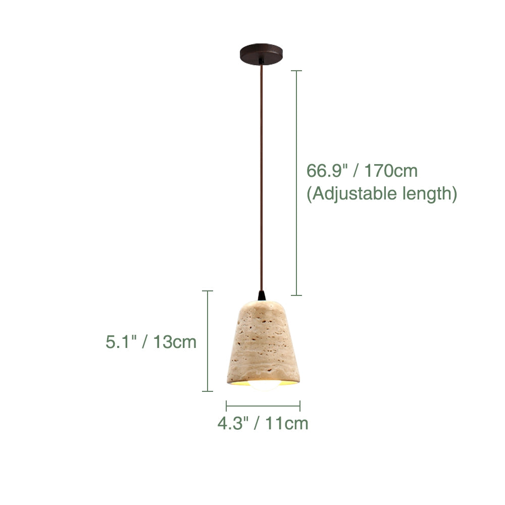 Rustic Travertine Pendant Light Island Hanging Lamp